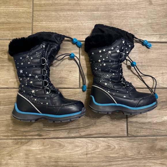 Lands End Girls Navy Blue Snow Boots Little Kid size 11M, great condition - Picture 1 of 4